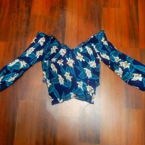 NWOT floral stretch off the shoulder top
